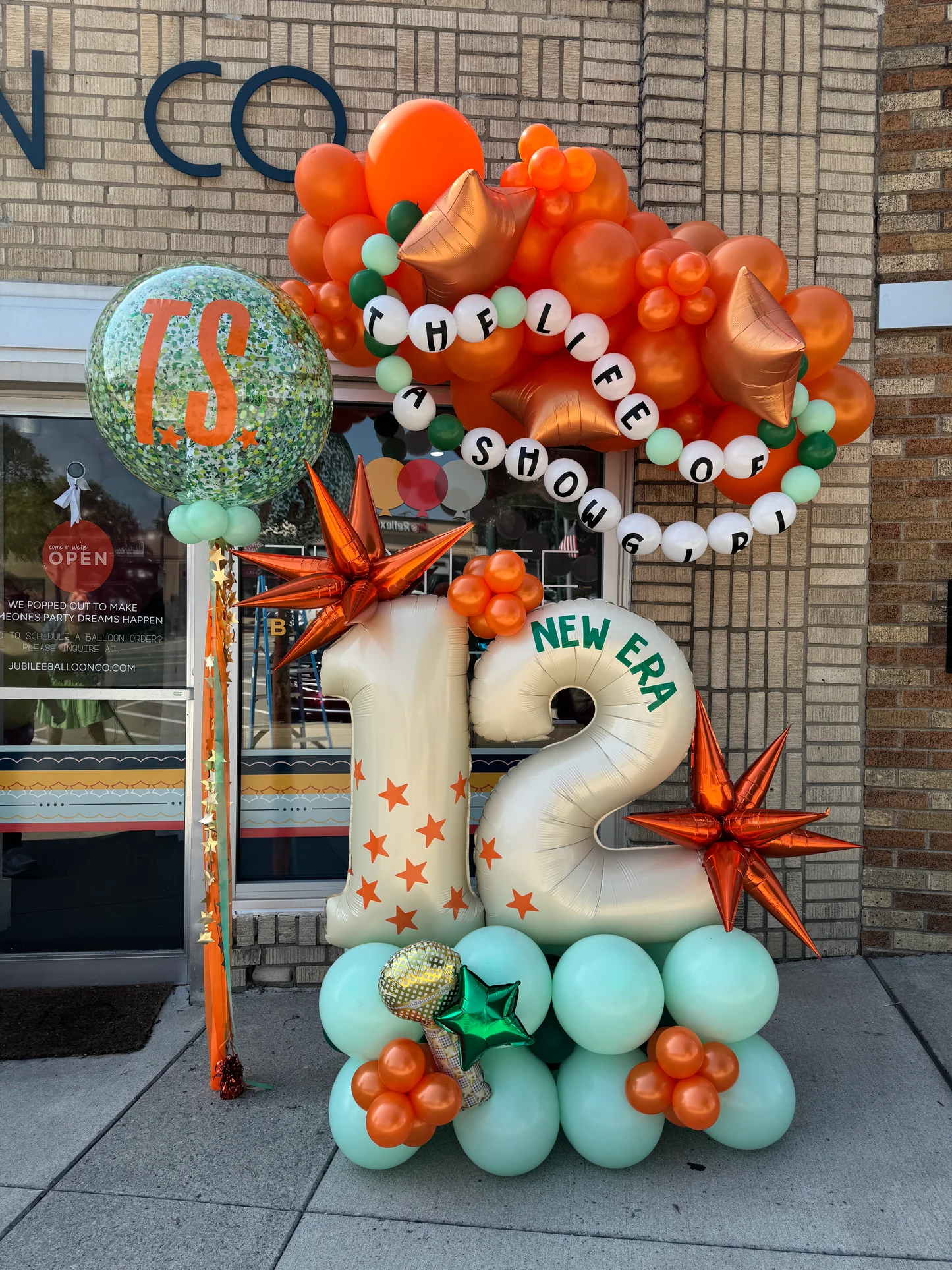 Multi-colored balloon sculpture for a birthday celebration
